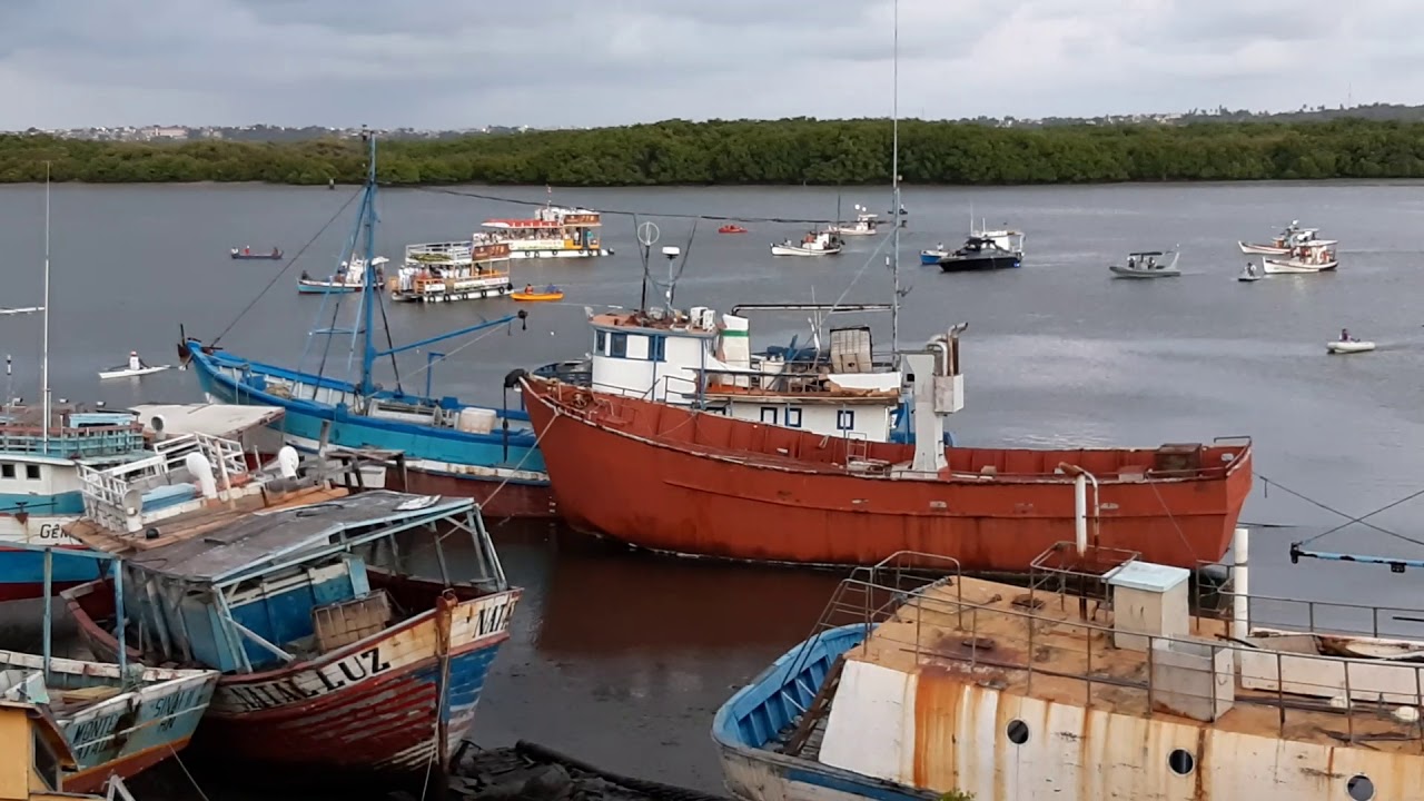 Imagem de Nossa Senhora da Apresentação sendo acompanhada por embarcações no Rio Potengi - Natal/RN