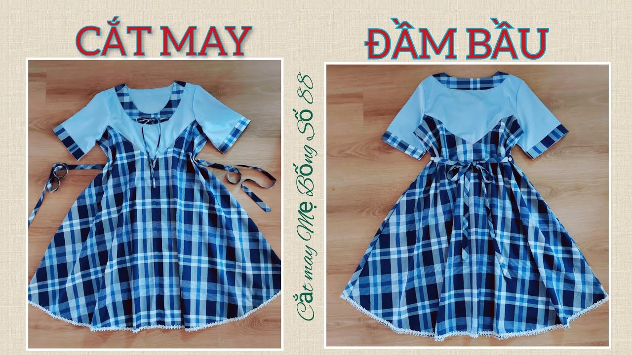 🌻 88 🌻 Hướng dẫn CẮT MAY ĐẦM BẦU | KỸ THUẬT TẠO XÒE - Cắt may Mẹ Bống số 88