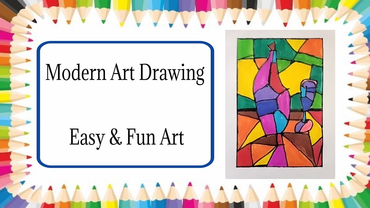 Modern Art Drawing 🎨✨ | Creative & Colorful Abstract Art 🌈🖌️