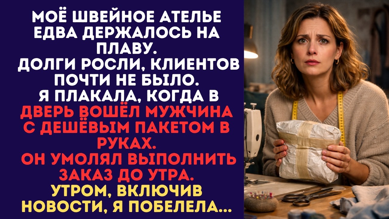Я закрывала ателье. Мужчина пришёл с пакетом и странной просьбой, а утром я не поверила в реальность