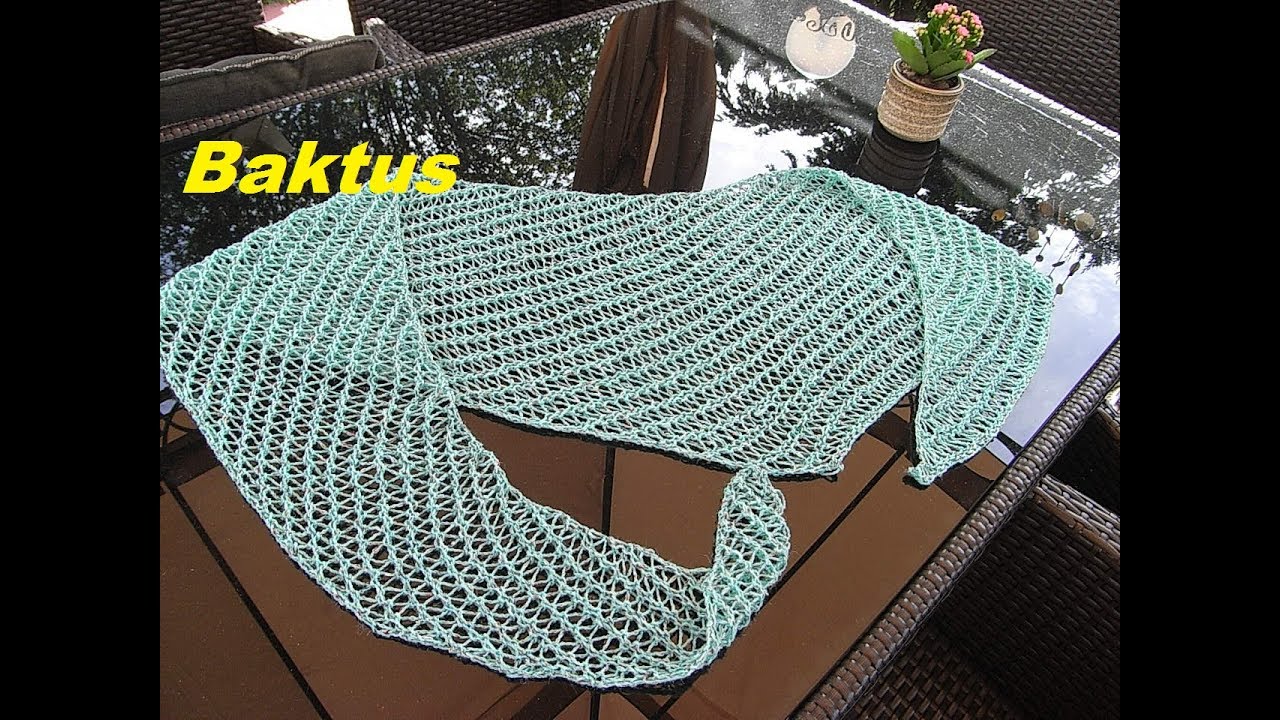 Sommer Tuch  Schal stricken*Baktus*Halstuch*sehr einfach*Tutorial Handarbeit