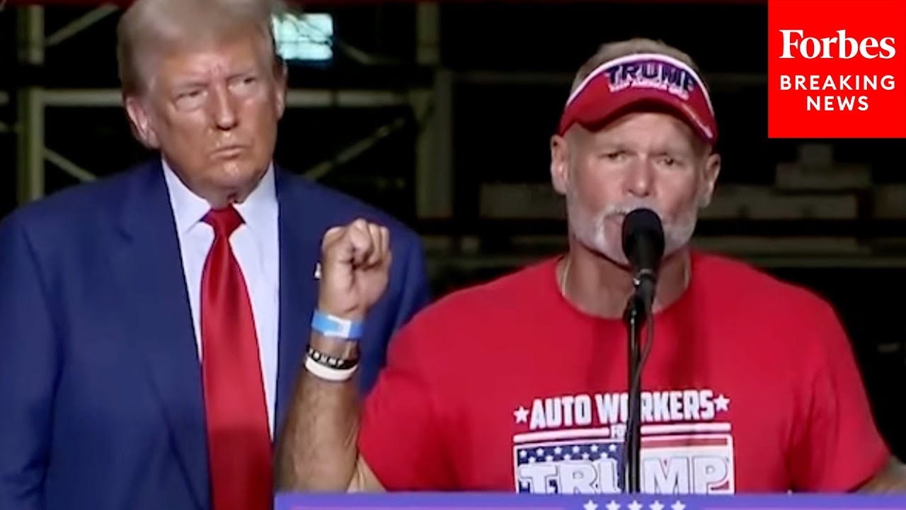 Leader Of 'Auto Workers For Trump' Joins Ex-President On Stage To Make Case To Re-Elect Him