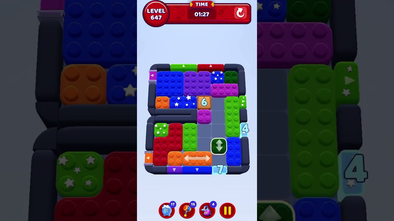 Color Block Jam Level 647 Solution Walkthrough #colorblockjam #gaming #colorblockjamgame #games