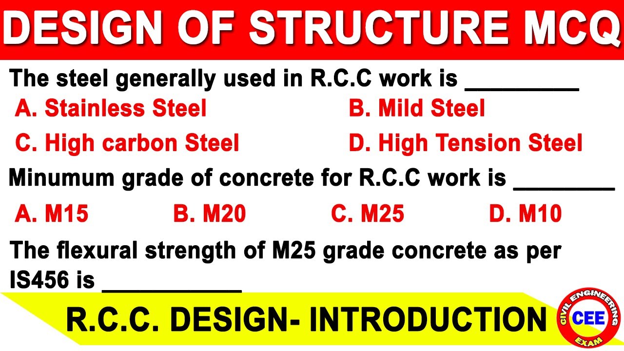 design of structures mcq | structural design mcq | design of reinforced concrete mcq | design mcq