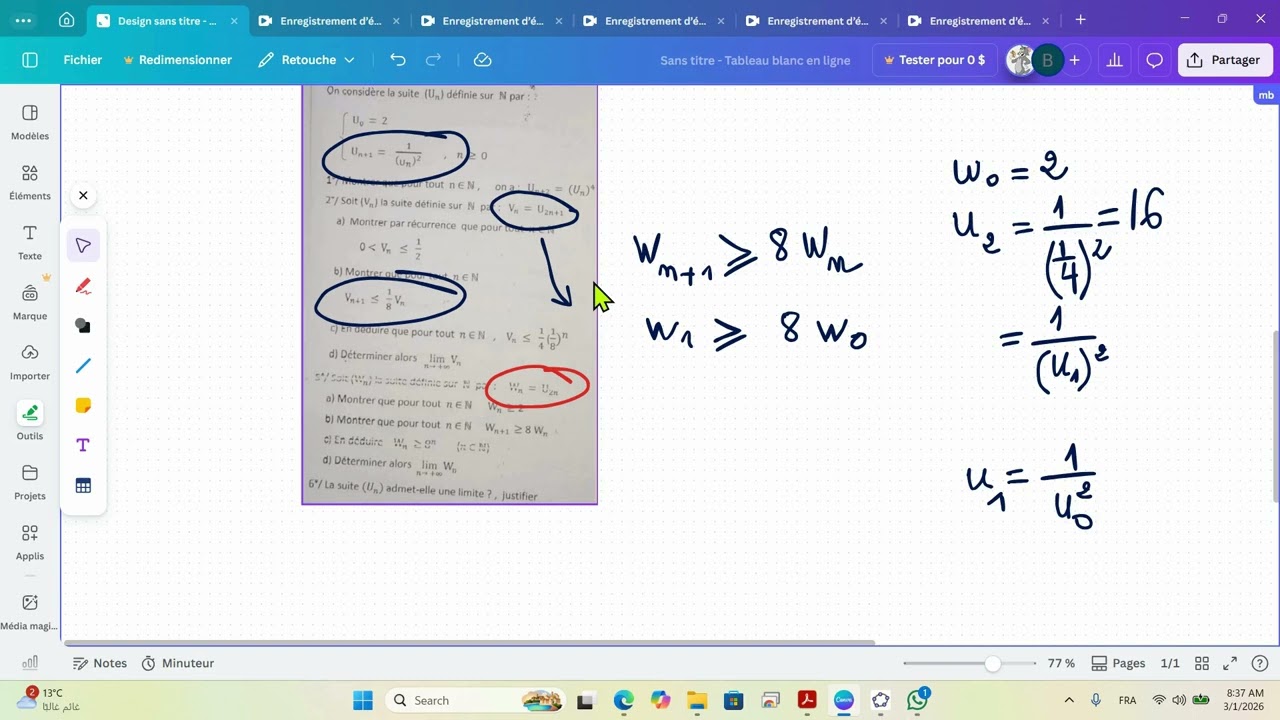 Exercice Suite 3éme Math Part2   1 mars 2026
