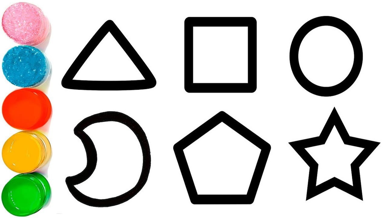 Shapes drawing for kids, Learn 2d shapes, colors for toddlers | Preschool Learning part - 34