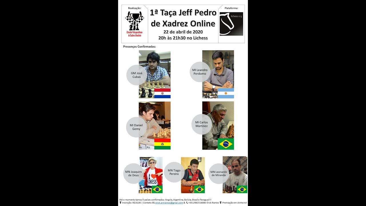 1ª Taça Jeff Pedro Xadrez Online 22/04/2020