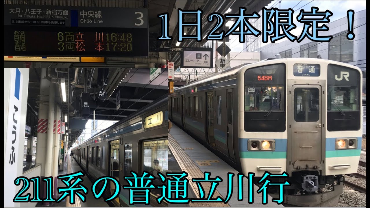 【1日2本しかない！】211系の普通立川行に乗ってきた