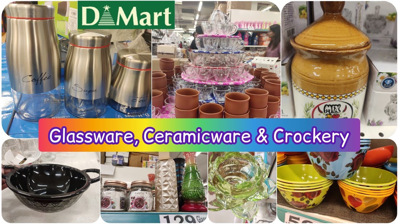 Dmart latest tour, Glassware, ceramic, melamine & crockery collection, kitchen decor, new arrivals