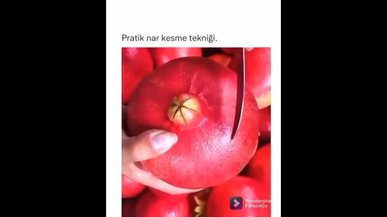 Praktik nar kəsmə texnikası #nar #kesmek #s&uuml;fre #meyve