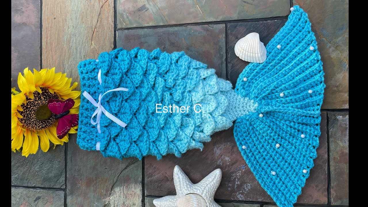 How to crochet a 🧜🏻‍♀️ mermaid tail 🧜🏻‍♀️NEWBORN size 🌹🌹🌸