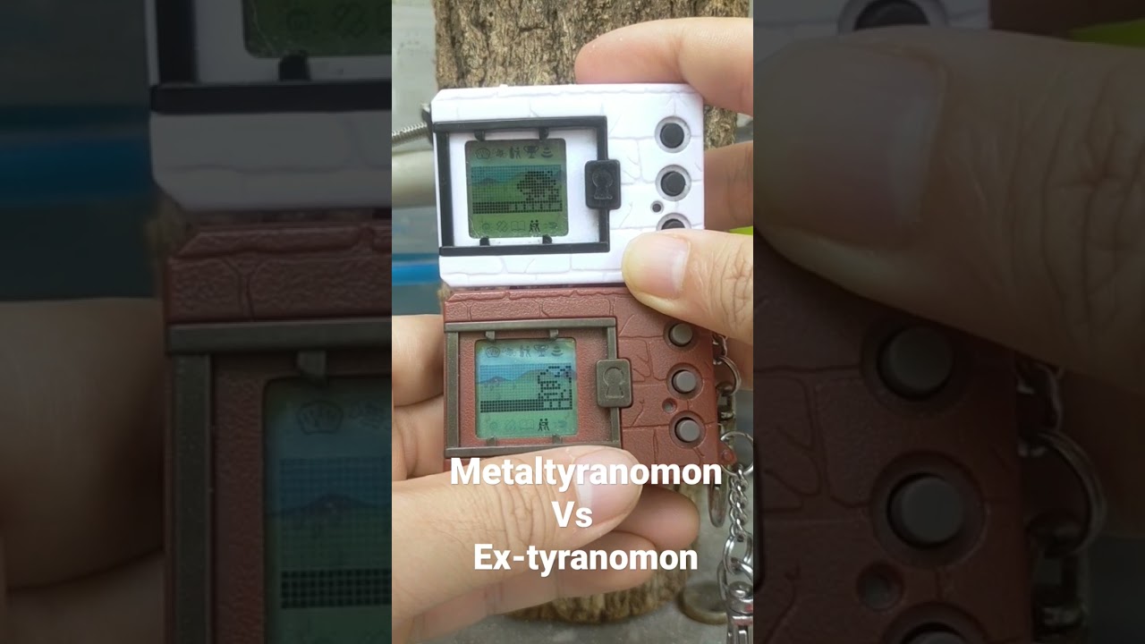 Metaltyrannomon vs Ex-tyrannomon v-pet digimon battle