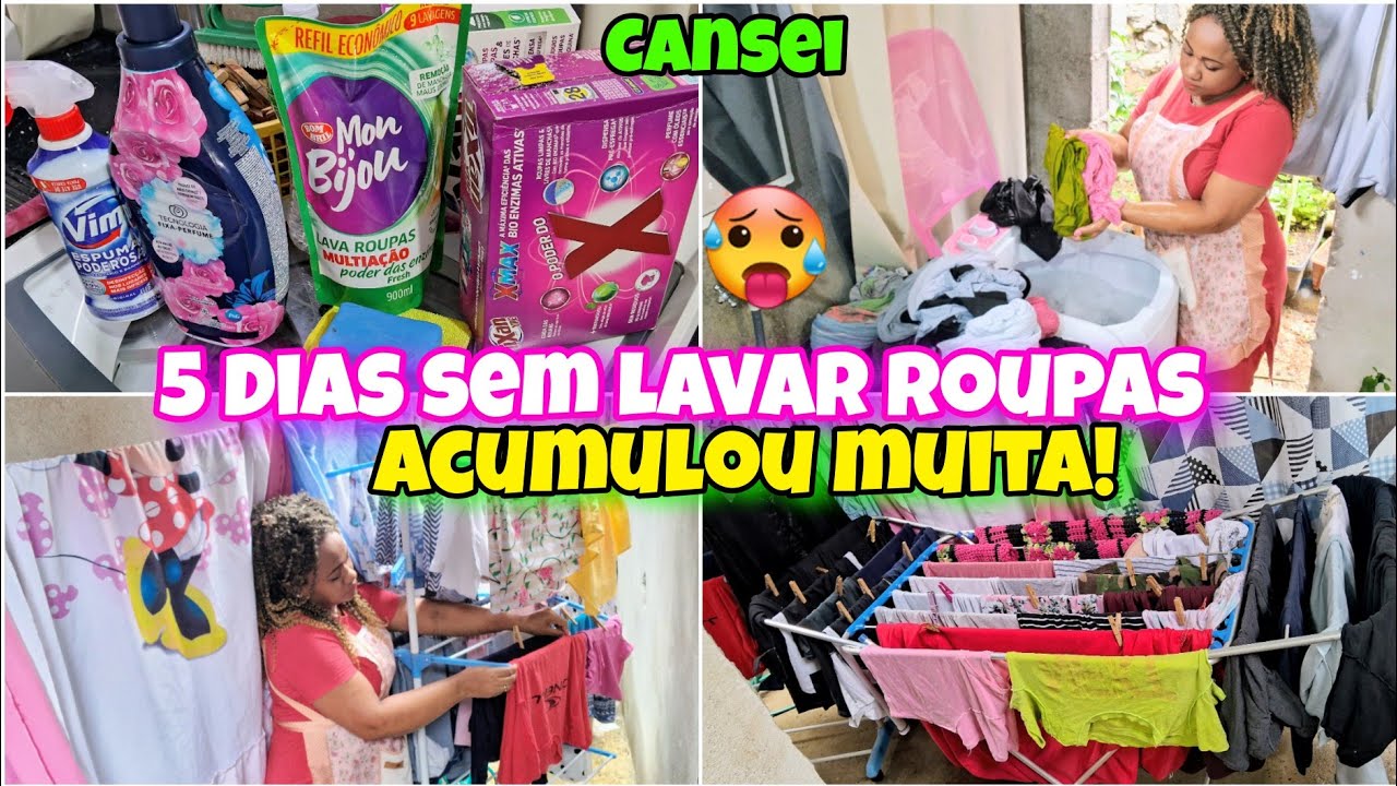 🥵CANSEİ  5  DİAS sem LAVAR ROUPAS! Acumulou MUİTA ROUPAS suja 🤮 A CHUVA CAIU ☔️