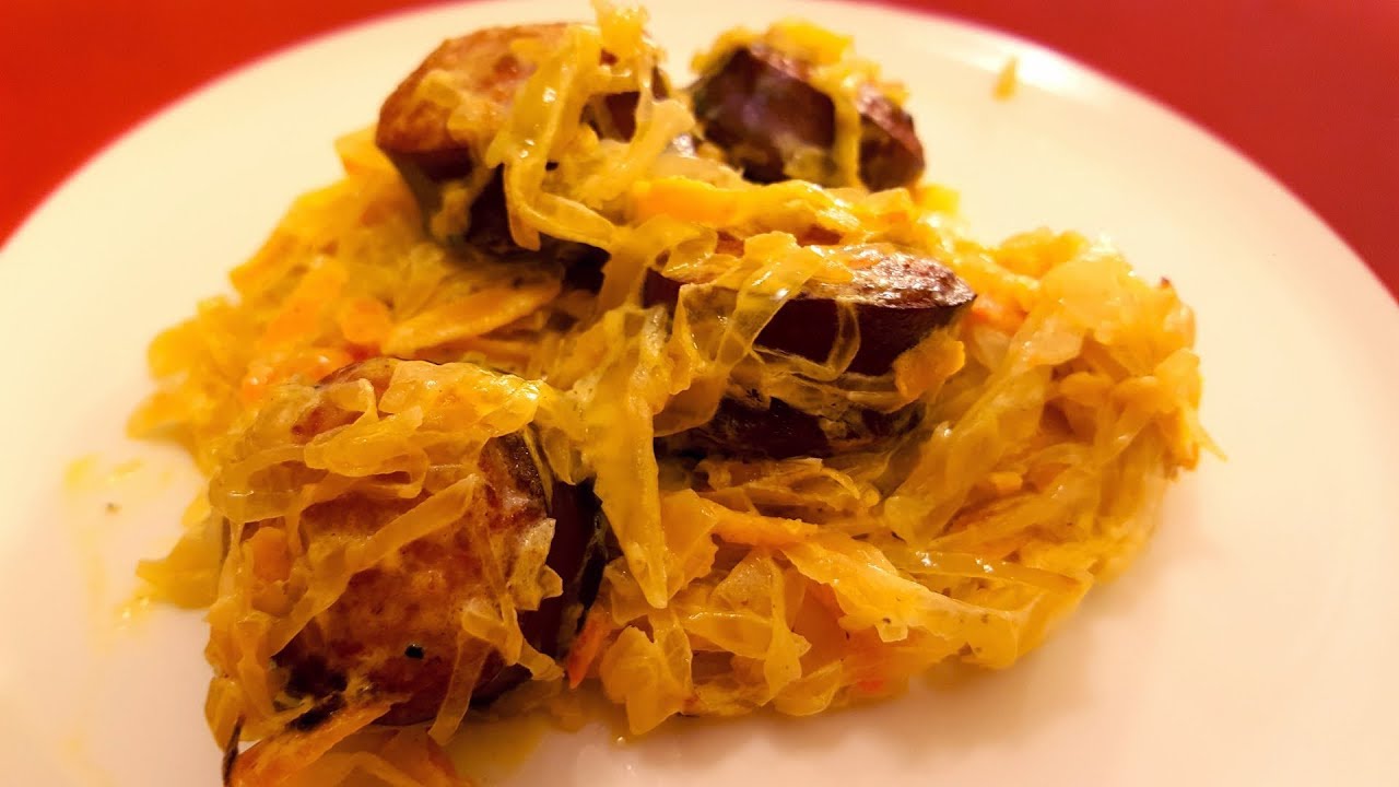 Sauerkraut and Kielbasa  (With Sour Cream)