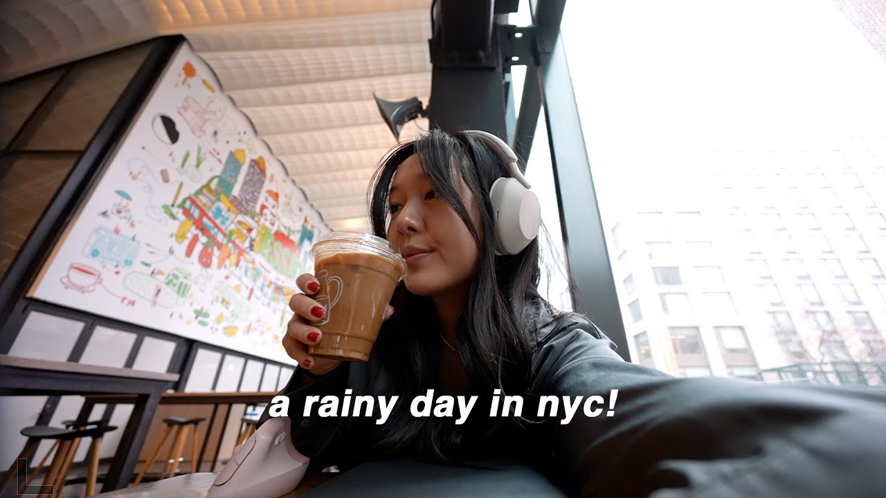 a rainy work day in nyc 🌧️ | struggling with motivation, working in cafes, late-night coding