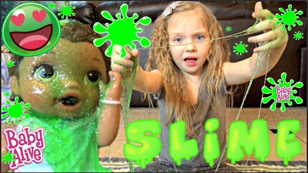 BABY ALIVE has a SLIME PARTY! FRIENDS and FALLS! The Lilly and Mommy Show. The TOYTASTIC Sisters