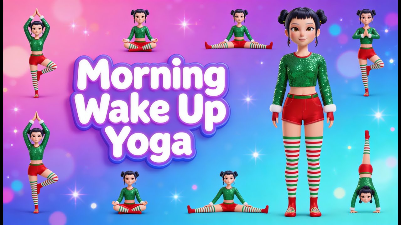 Morning Wake Up Yoga with Zoey ☀️🧘‍♀️ | Stretch, Smile & Kpop music yoga for Kids 😁  #HappyStart