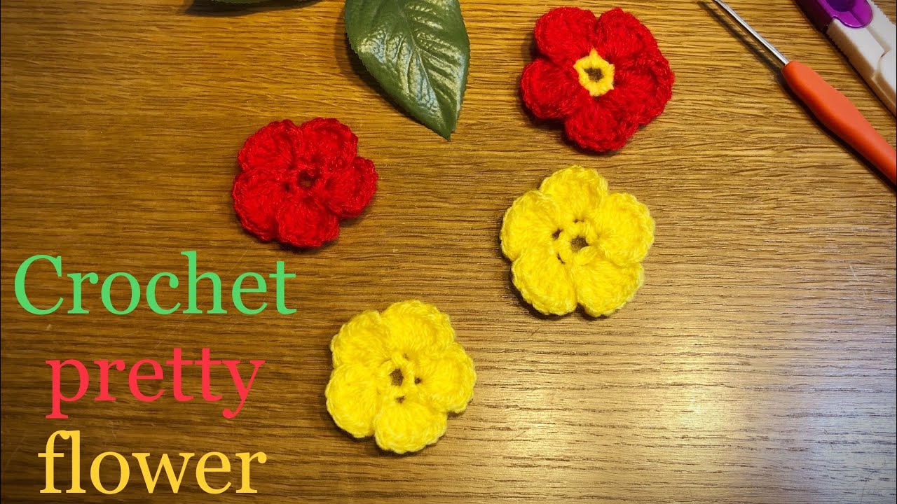 [Eng sub]Cách móc bông hoa mai bằng len| Crochet pretty flower