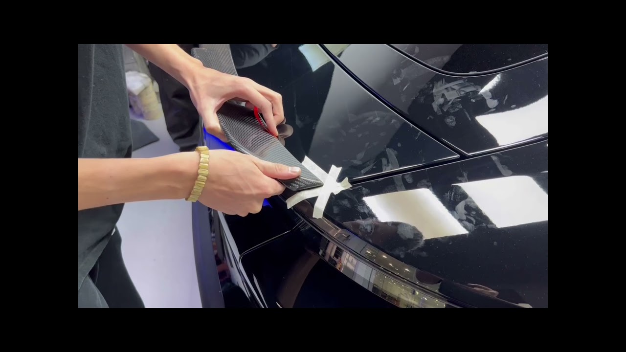 Porsche Taycan - Future Design trunk spoiler Installation