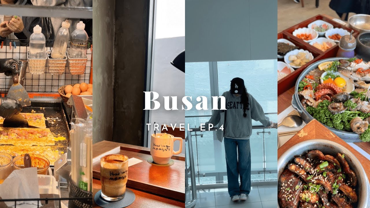 Busan Vlog | Must-Try Café and Night Market☕️ | Lots of Delicious Food Here