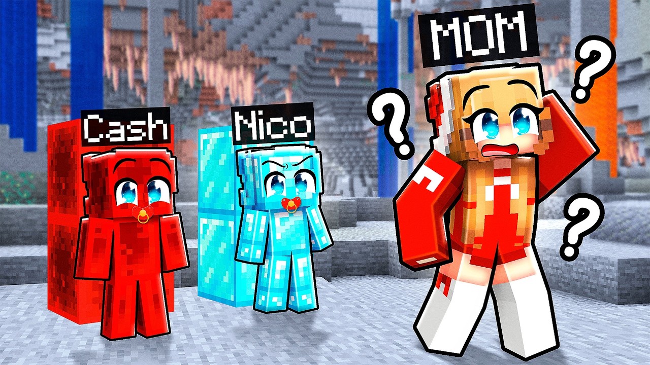 Родители против детей: игра в прятки в Minecraft в одном цвете!
