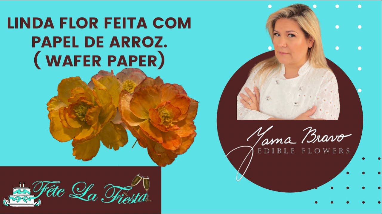 Aula de flor em papel de arroz (waferpaper)