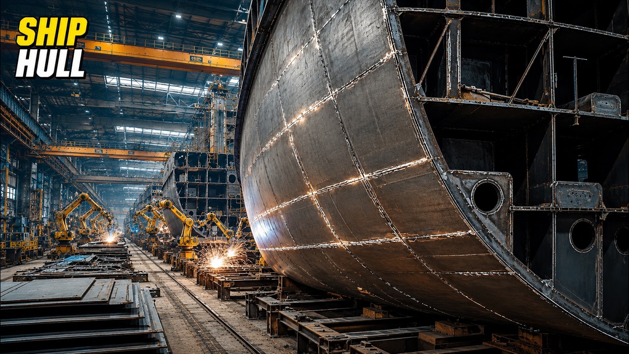 How Giant Ship Hulls Are Built Inside a Massive Shipyard