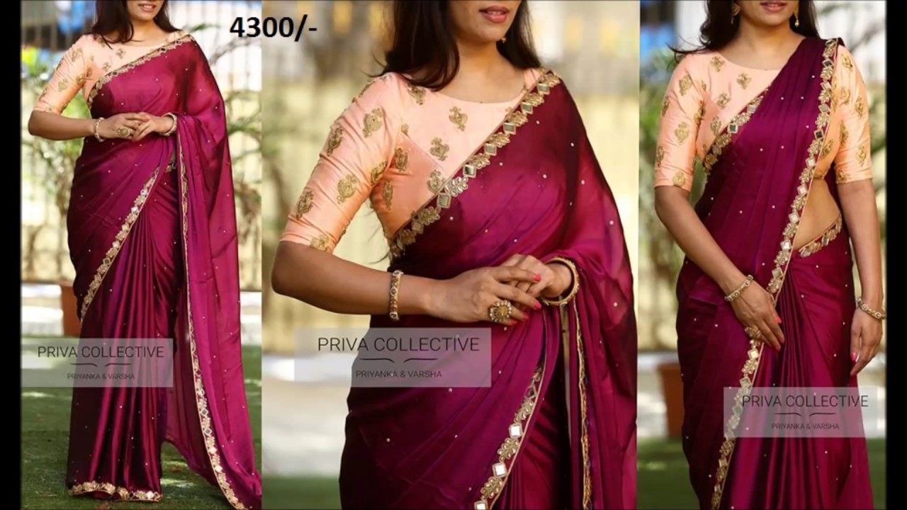 Contrast Combination Blouse & Saree Mix and Match Designer Collections with price