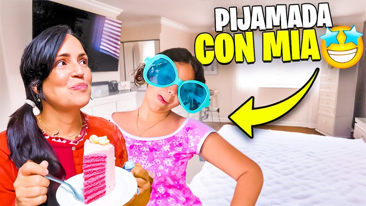 PIJAMADA con MIA y Reacción de mi Mamá al Cake OSO 😅 Sandra Cires Vlog