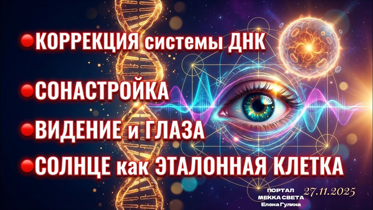 🔴ИНФОРМАЦИЯ 🔴КОРРЕКЦИЯ системы ДНК 🔴СОНАСТРОЙКА 🔴ВИДЕНИЕ и ГЛАЗА 🔴СОЛНЦЕ как ЭТАЛОННАЯ КЛЕТКА