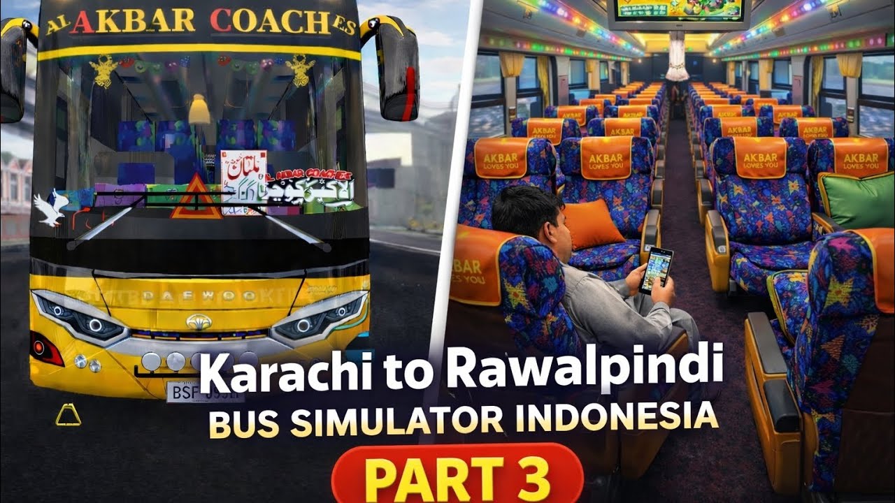 👉 Karachi to Rawalpindi 🚍 | Bus Simulator Indonesia Gameplay | Part 3