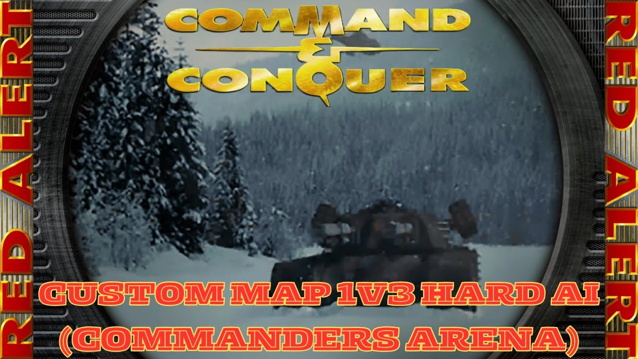 Command And Conquer Red Alert 1v3 Hard (Custom: Commanders Arena) RTS Gameplay PC 2026