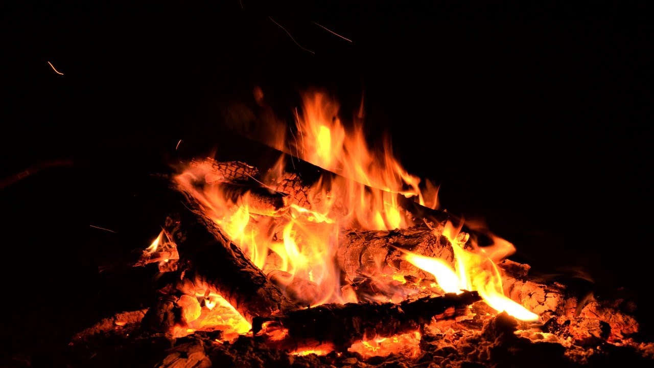Crackling Camp Fire Video with Country Music