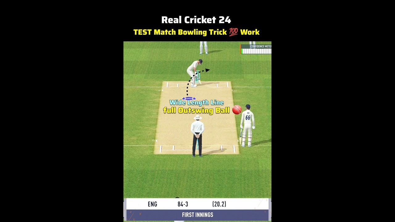 Test Match Bowling Trick 💯 Work Real Cricket 24 #shorts