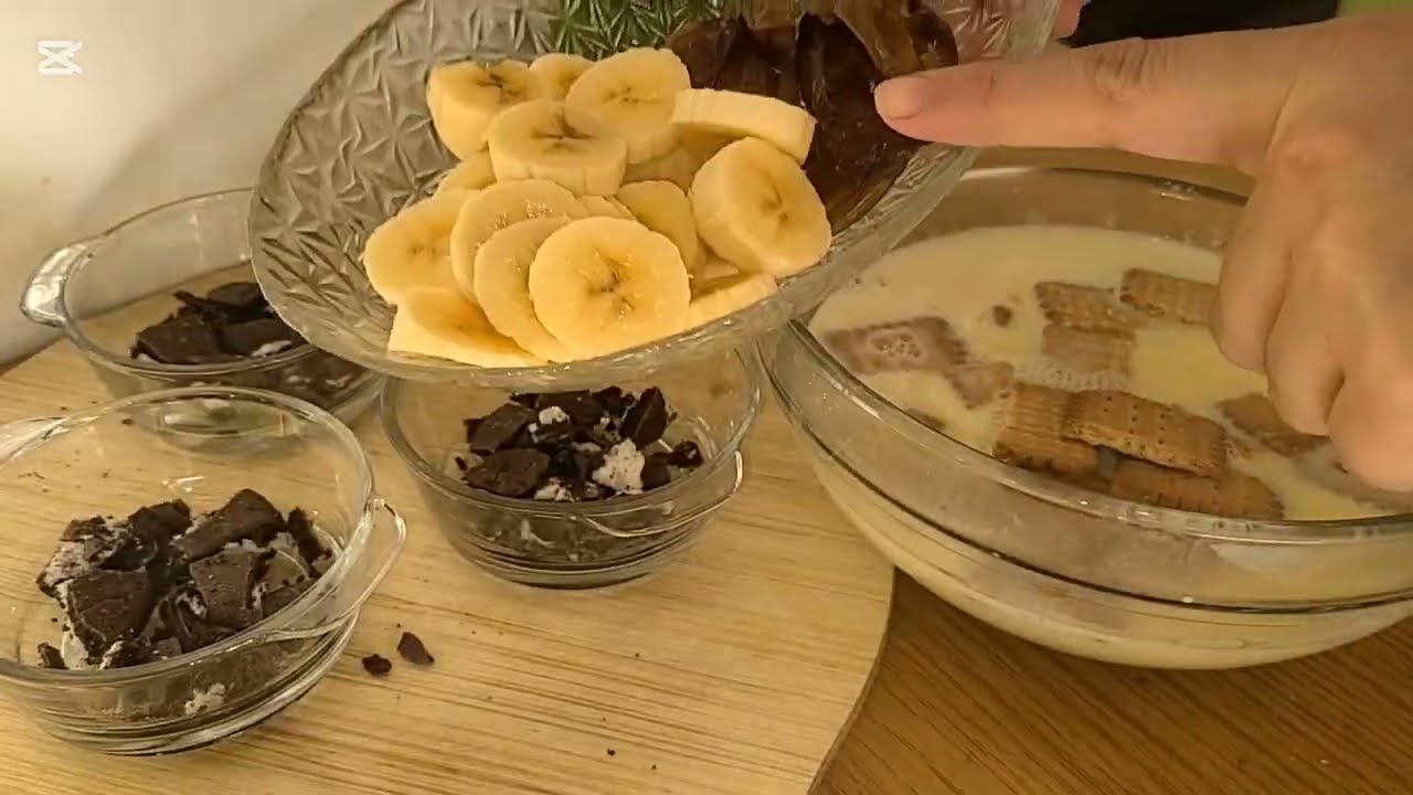 عندك موزة ونصف لتر حليب حضري تحلية كريمية بمداق خطير سهلة وسريعة التحضير بدون سكر👌
