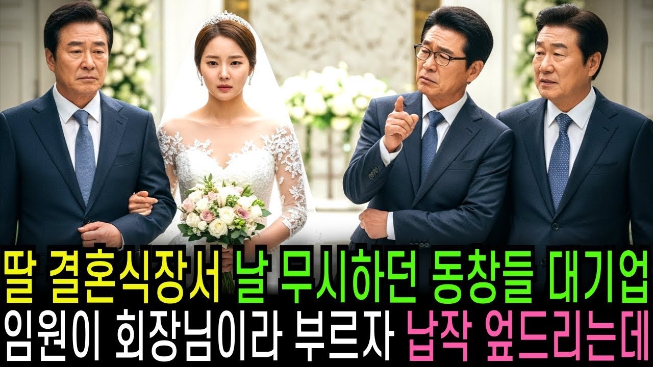 딸 결혼식장에서 날 무시하던 동창생들 대기업 임원이 회장님이라 부르자 납작 엎드리는데