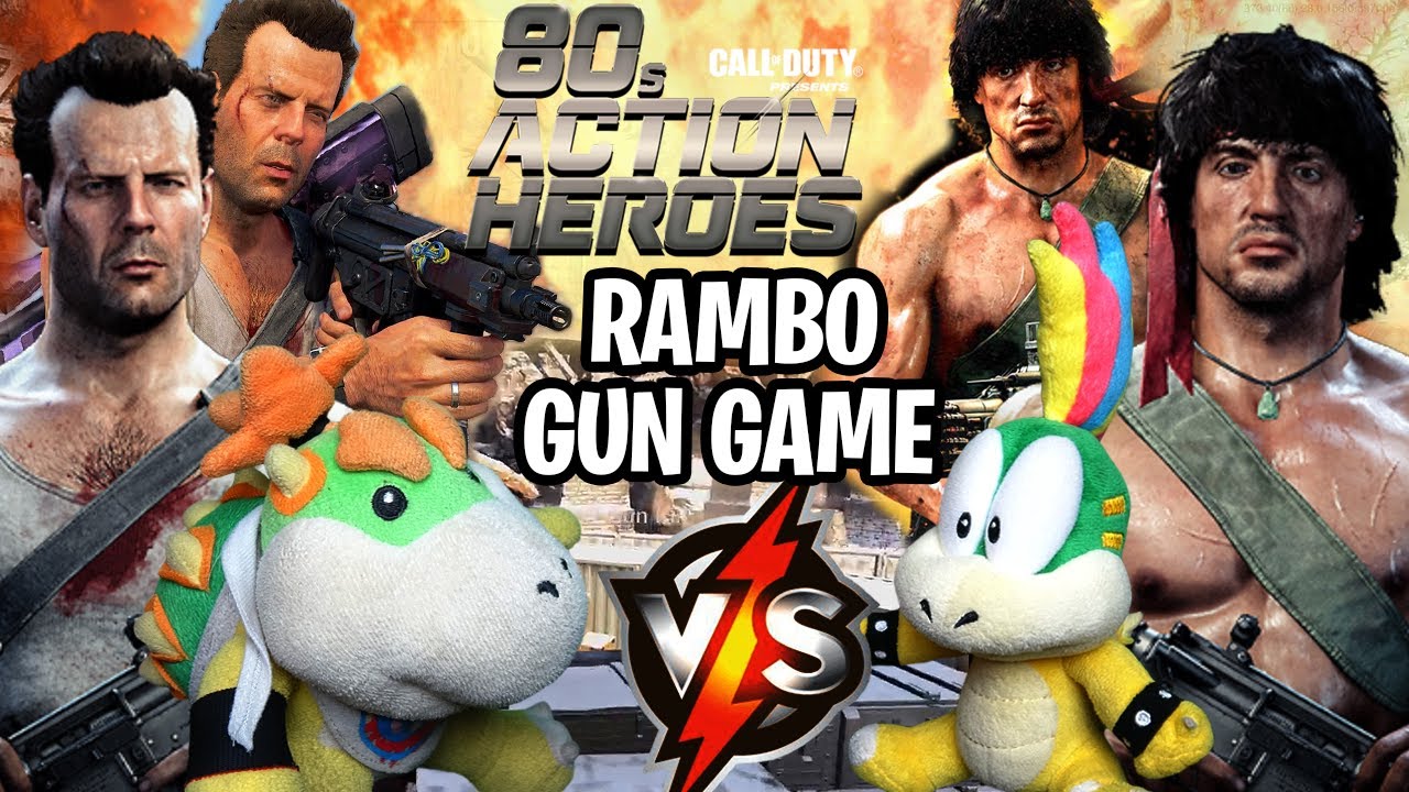 Bowser Jr vs Lemmy!! CALL OF DUTY!! 80's ACTION HEROES!! [RAMBO GUN GAME]