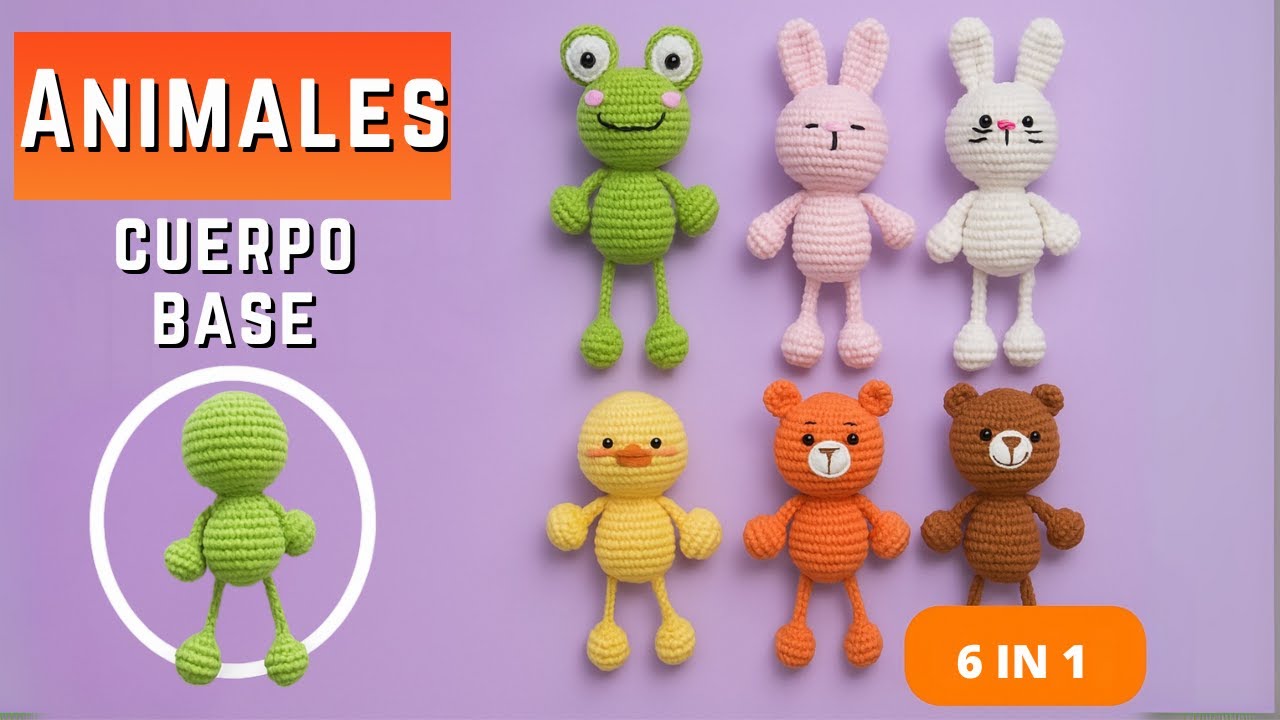 “Amigurumis fáciles: cuerpo base para 6 muñecos 🧶✨”