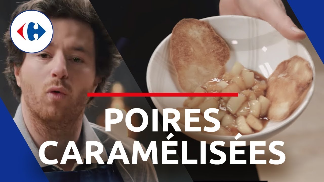 Recette facile de Poires caramélisées - 1, 2, 3, Frais, Partez ! Jean Imbert & Carrefour Market