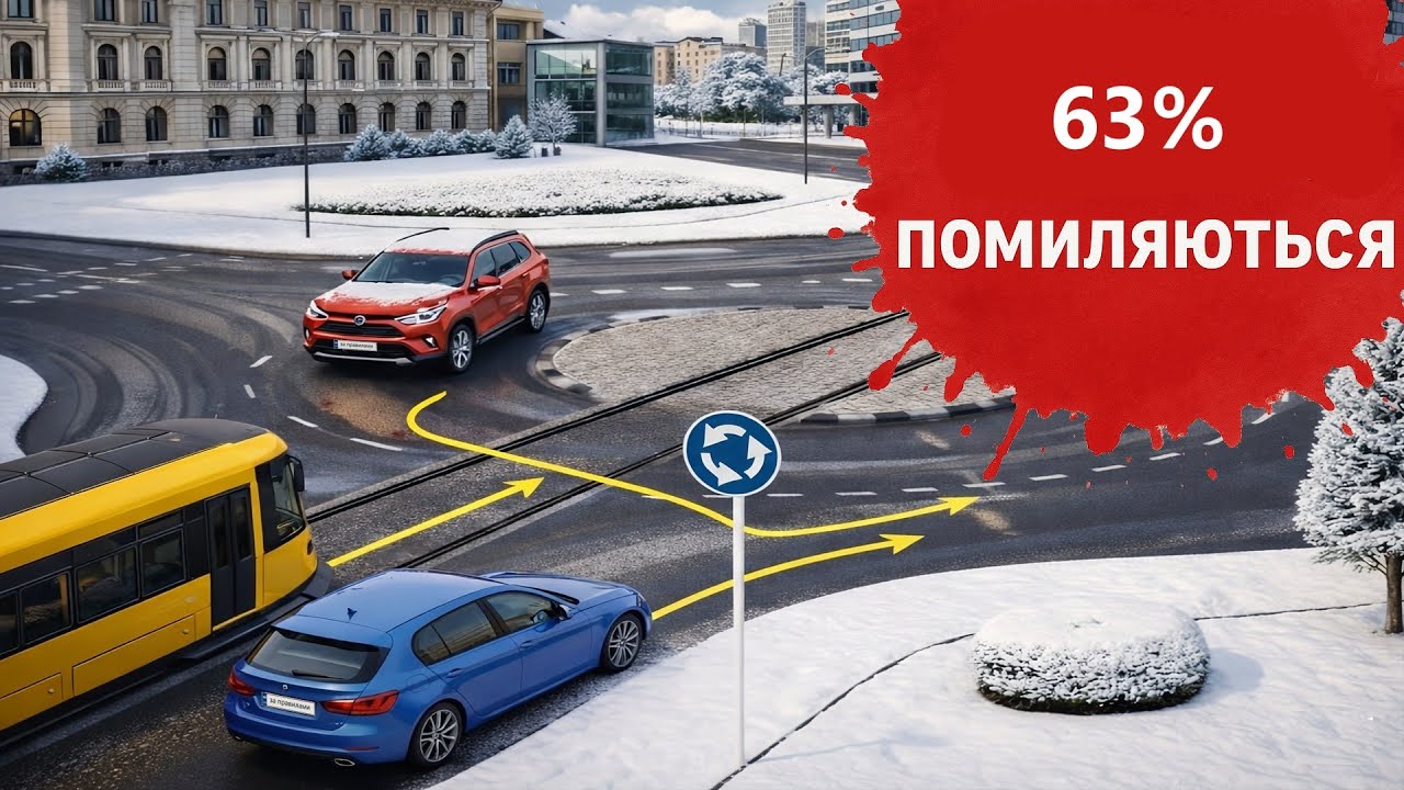 Ви в червоному авто: кому ви повинні дати дорогу?