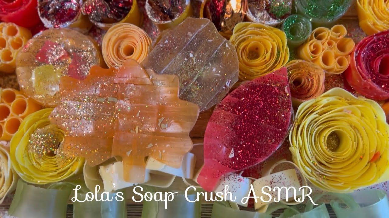 ASMR soap crushing ❤️🧡💛🤎Happy Thanksgiving friends! Starch boxes 💚Soap flowers 🤎SUPER crispy