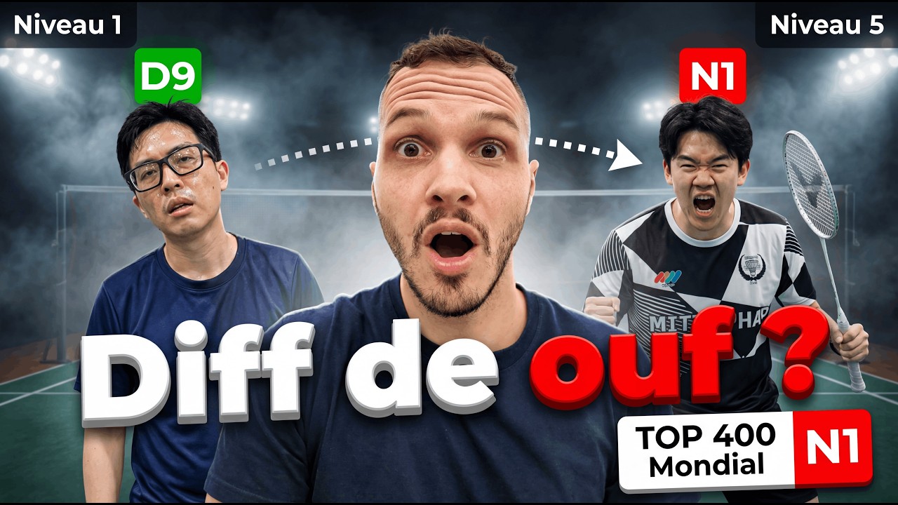 Je défie 5 différents niveaux de joueurs de double au badminton (départemental à national)