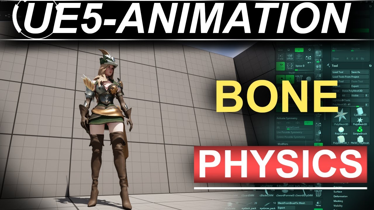 Unreal5 Blueprints: физика, основанная на костях и суставах персонажей