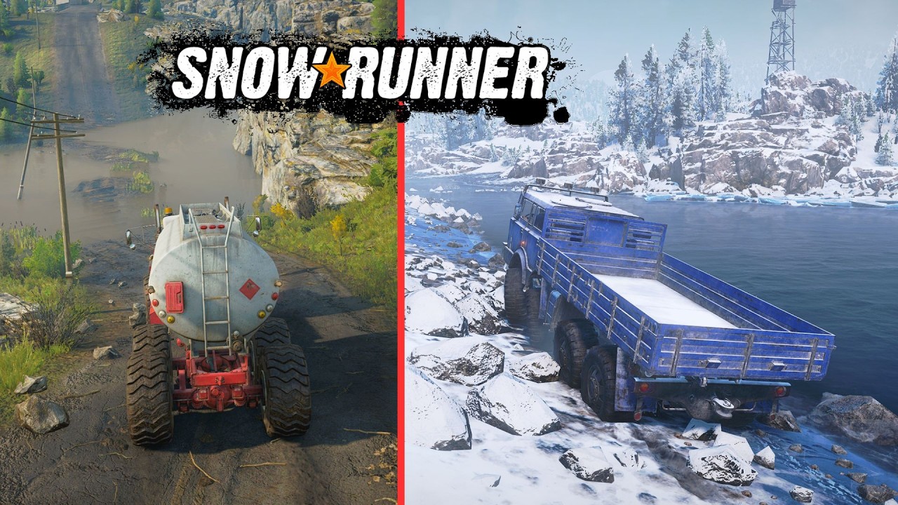 snow pluing truck  snowrunner