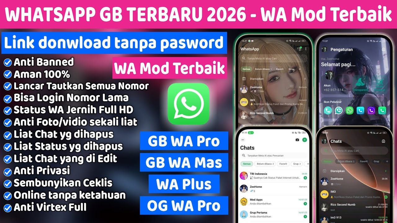 Последнее обновление WhatsApp GB от 8 февраля 2026 г. ⚡Лучший и самый безопасный модифицированный...