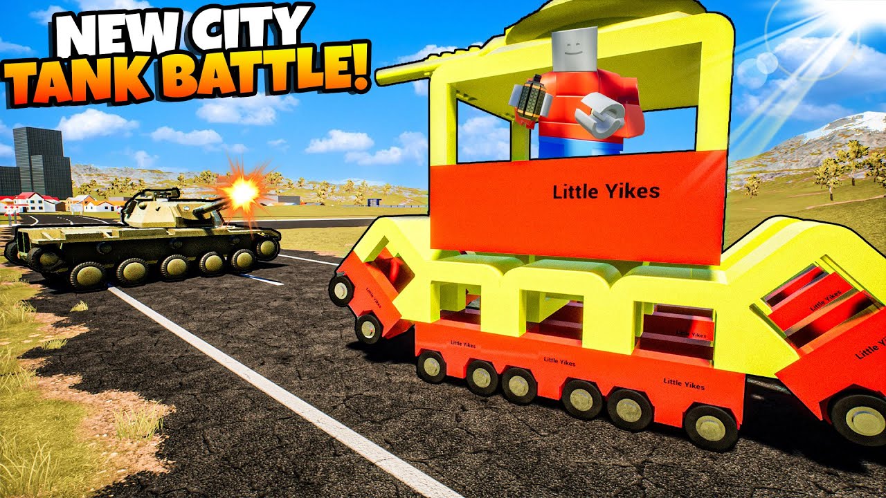 Tank Battle in New Brick Rigs City!