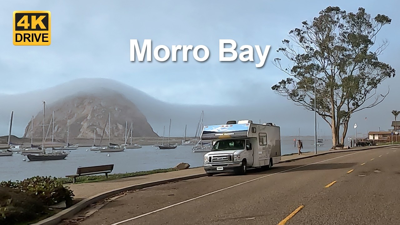 4K Drive | Давайте отправимся в Морро-Бэй, прибрежный город с Морро-Рок.