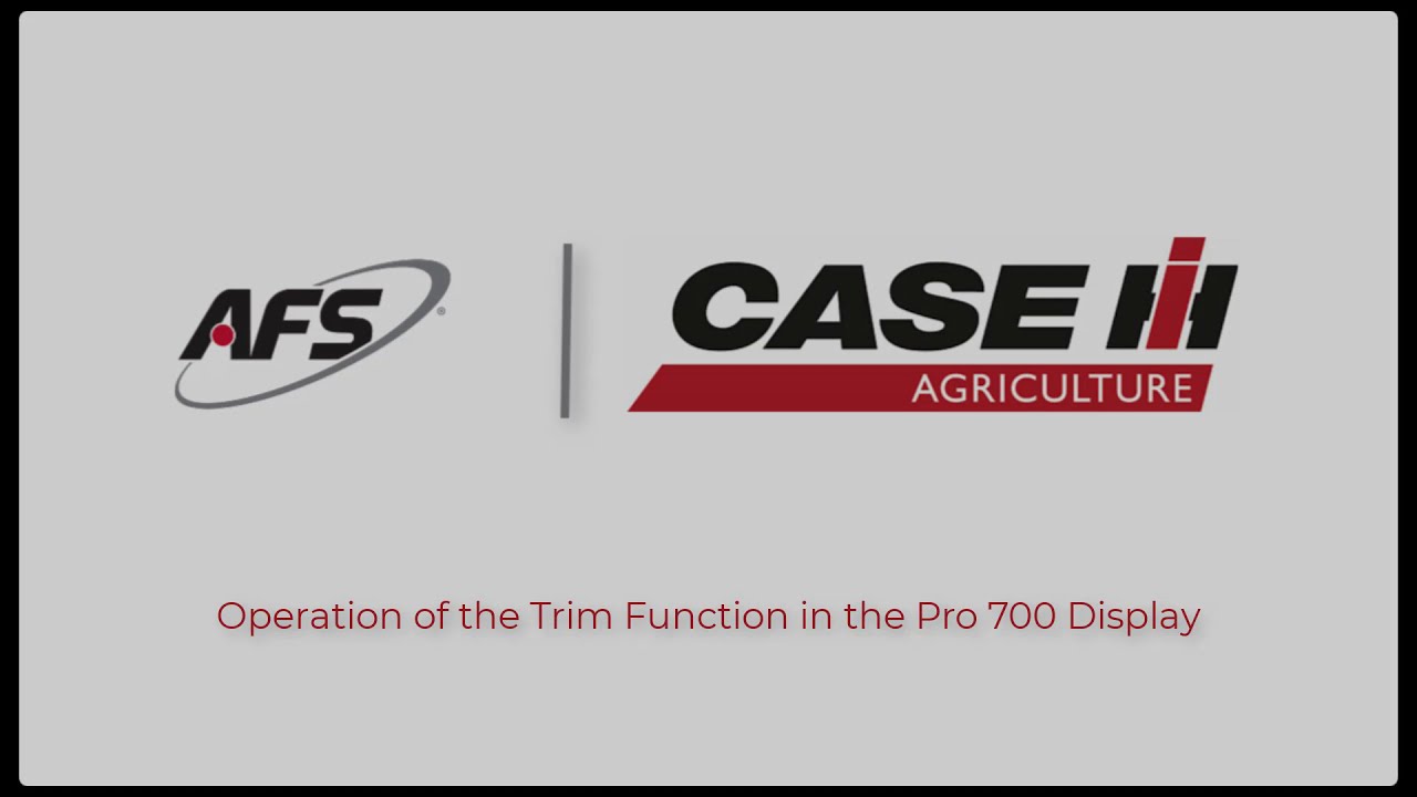 Operation of the Trim Function in the Pro 700 Display