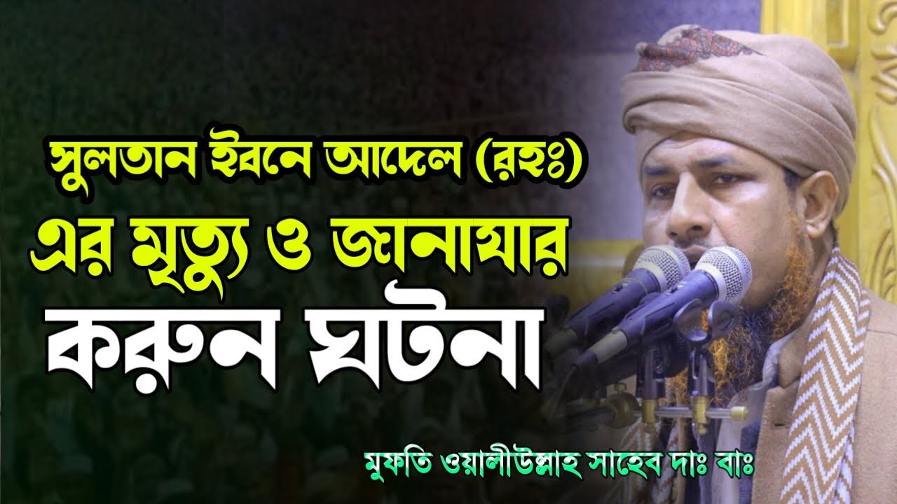 সুলতান ইবনে আদেল (রহঃ) এর মৃত্যু ও জানাযার করুন ঘটনা || মুফতি ওয়ালিউল্লাহ | Mufti Waliullah waz2024
