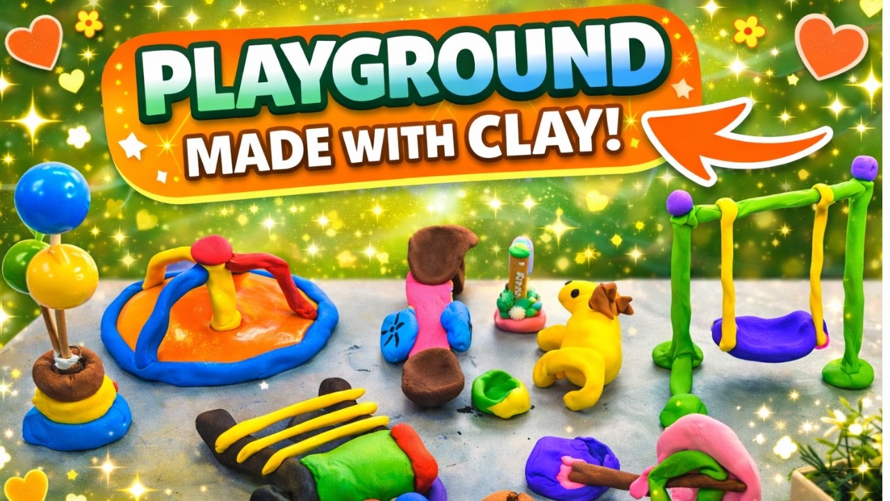 Play Ground With Clay|| Clay say Bnao Play Area || Clay Craft